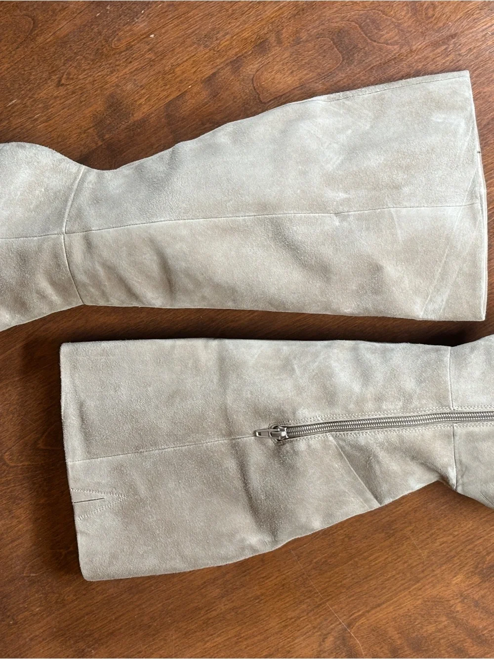 Charles David Over-the-Knee Suede Boots in Light Taupe